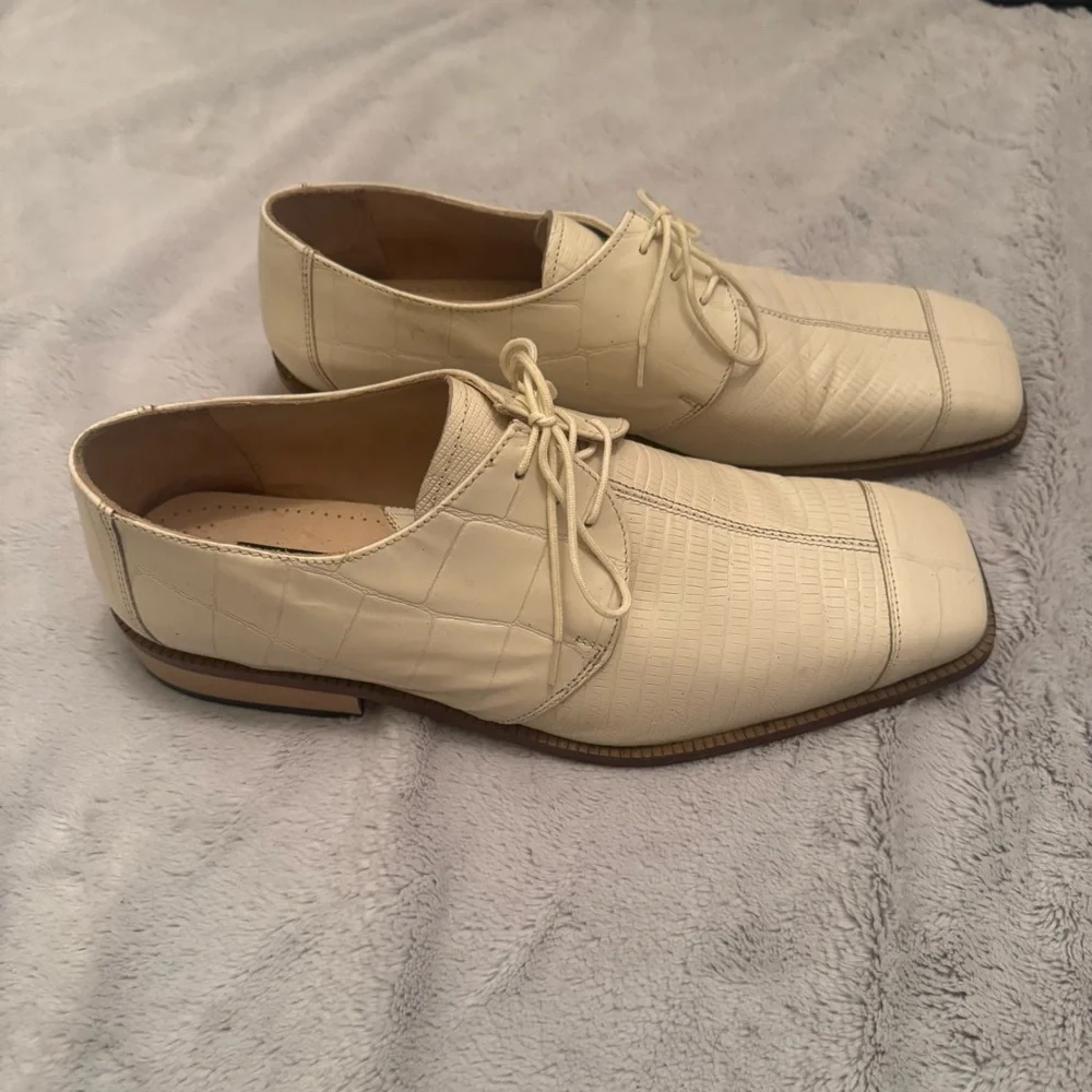 Fortune from Liberty Men’s‎ Size 12 Cream Croc Embossed Leather Dress Shoes